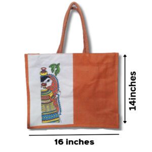 Eco Style - Classic design Large size Jute Bag 16 x 14 inches